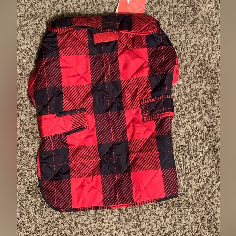 Checkered Dog Coat in Red and Black